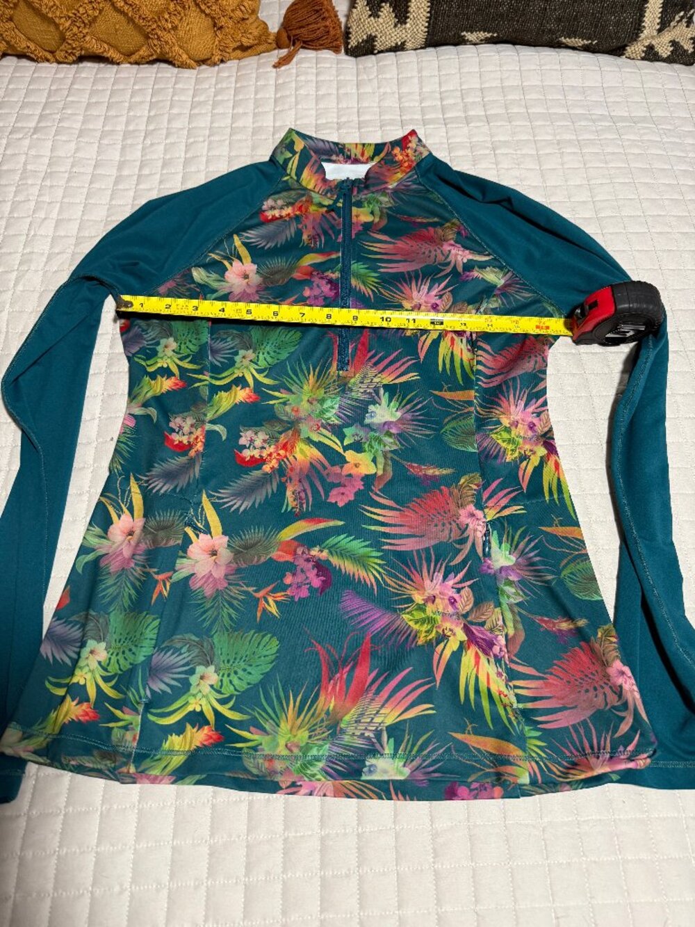 Womens Title Nine Tropical Teal Sun Shirt Size Small